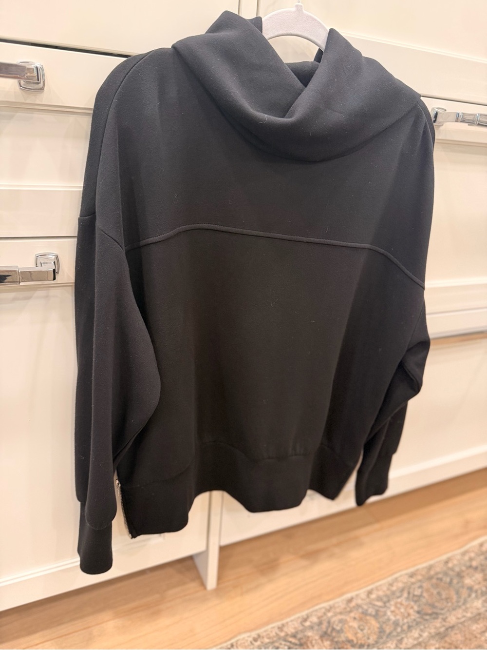 Varley DoubleSoft Black Priya Longline Sweat Top